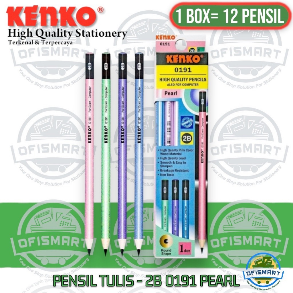 

Kenko Pensil Tulis 2B-0191 Pearl | @1Pax=12Pensil