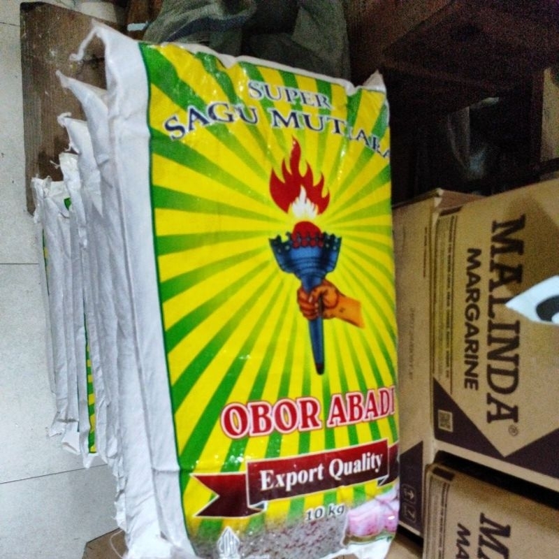 

sagu mutiara obor abadi 1 karung isi 10kg