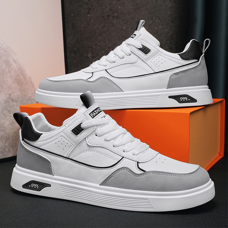 Sepatu sneakers pria sepatu karet putih pria Mode pria sepatu kasual Dari kulit 2023