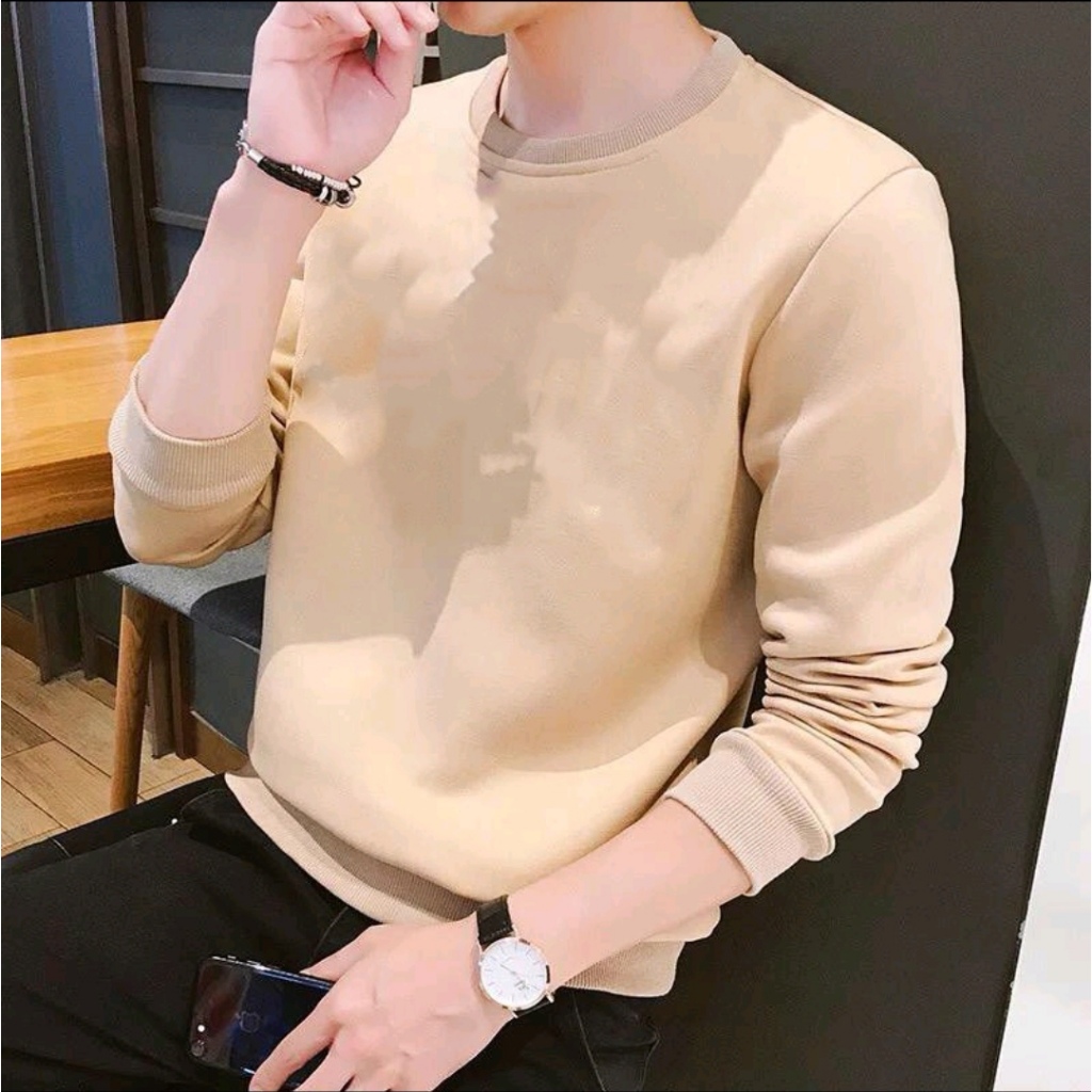 Bisa COD Sweater Keren Promo Sale Kaos Polos Panjang Baju Unisex Cowok Terbaru Crewneck Pria Distro Sweter Pria Terlaris Kaos Lengan Panjang Sweater Remaja Dewasa Kaos Oblong Murah