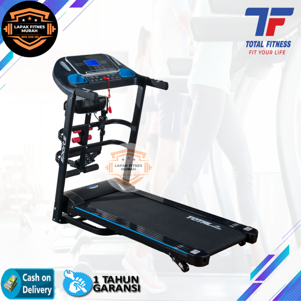 Total Fitness TL-619 Electric Treadmill 4 Fungsi 2 HP - Alat Fitness Treadmill Elektrik