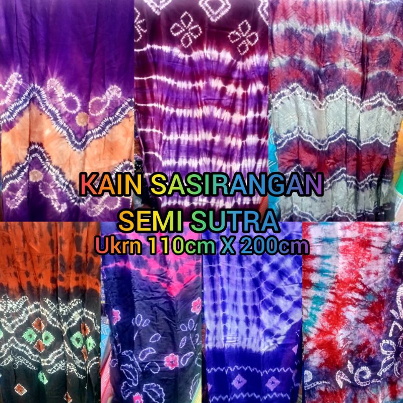 kain SASIRANGAN SEMI SUTRA asli