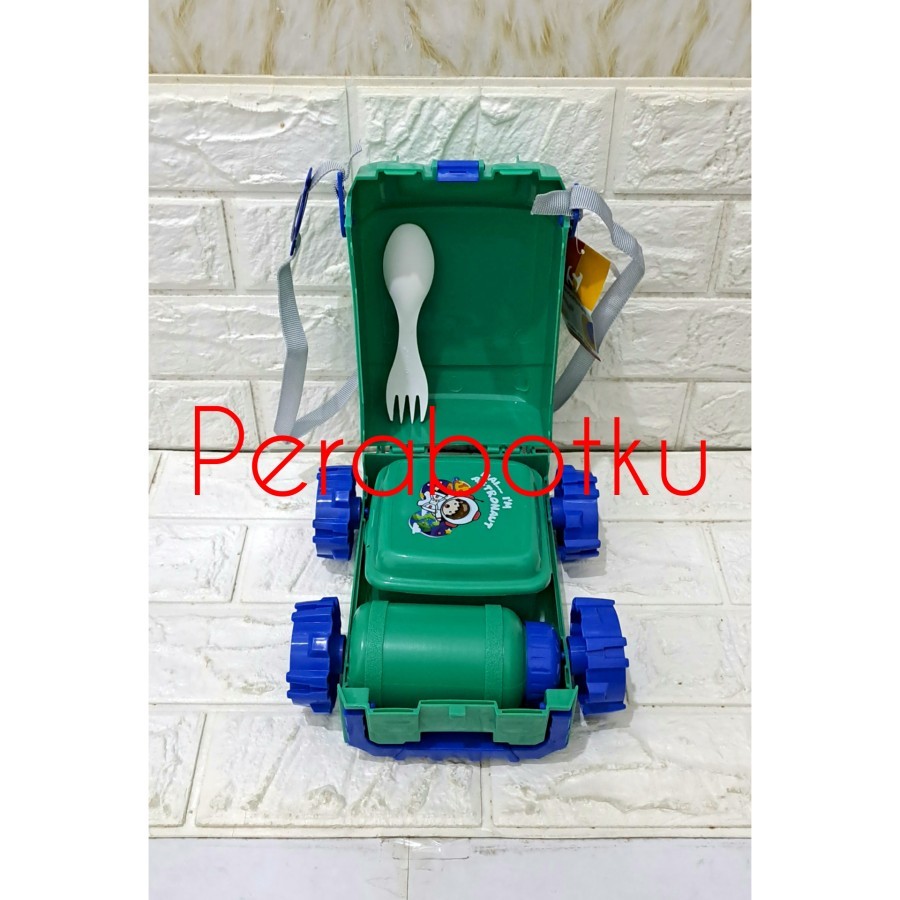 School Box Astronaut SB011 / Kotak Tempat Bekal Makanan Anak Cowok + Botol + Tas Mobil / Lunch Box S