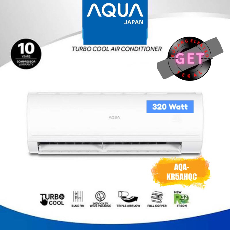 AC SPLIT AQUA JAPAN 1/2 PK LOW WATT~ AQA-KR5AHQC [LOW WATT SERIES] (KOTA TEGAL)