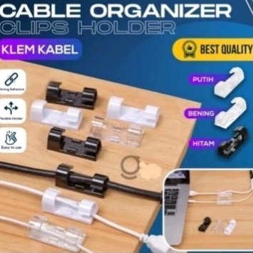 Klem Klip Slop Kabel Organizer Tempel Besar Hitam