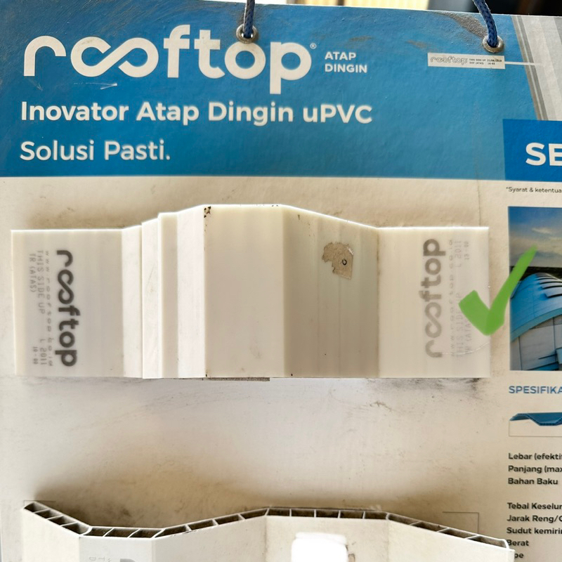 ATAP DINGIN UPVC ROOFTOP SEMI TRANSPARANT / ATAP ROOFTOP