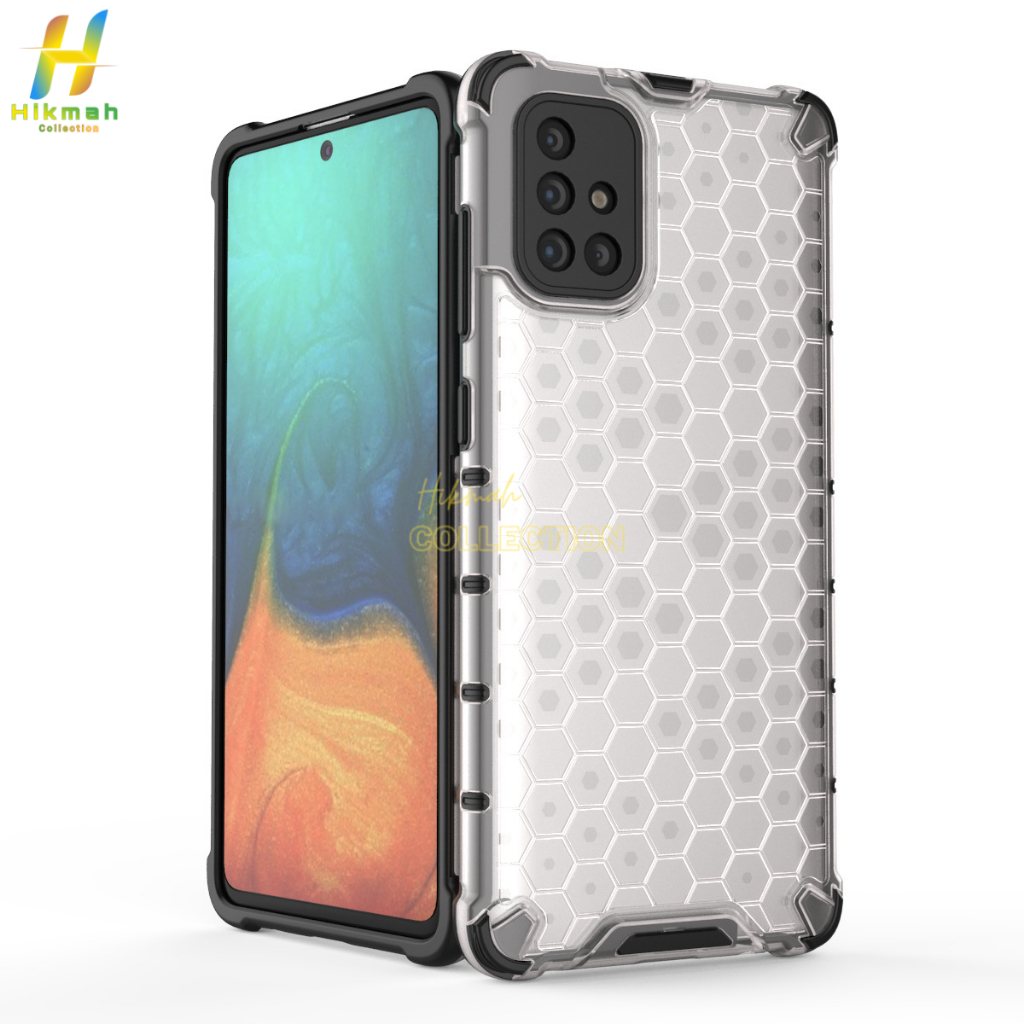 Samsung Galaxy A31 A51 A71 - Case Aesthetic Honeycomb Hardcase Bening Transparan Shockproof