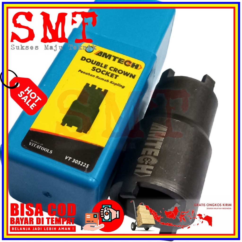 Amtech Double Crown Socket A VT-305225 Treker Kunci Mahkota
