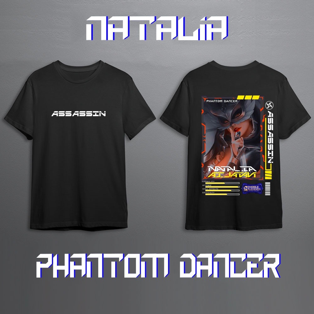 Kaos Pria Mobile Legend Hero NATALIA ASSASIN Skin Keren//Kaos Mobile Legend//Kaos ML//Kaos NATALIA A