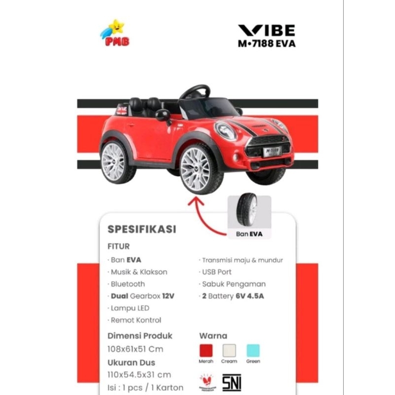 ( BAN KARET ) MOBIL AKI ANAK MINI COOPER PMB M-7188/M7188