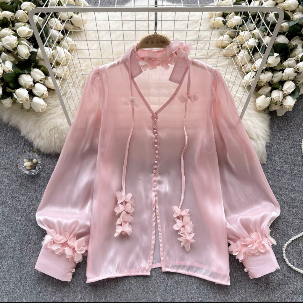 DARLA - Wisteria Top Organza Blouse Vietnam Style