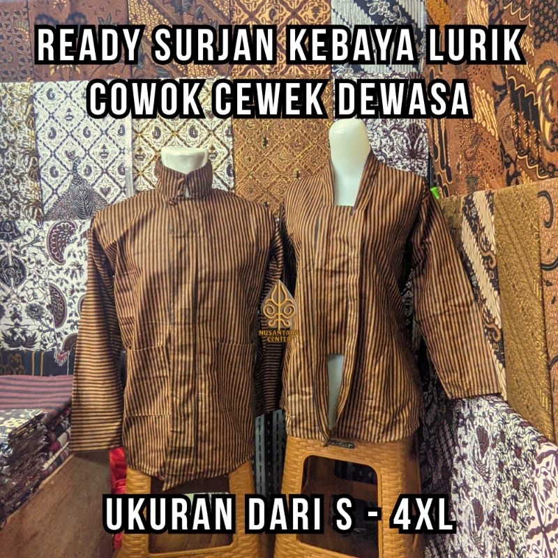 Baju Surjan Kebaya Lurik bahan Halus Pakaian Adat Jawa Jogja