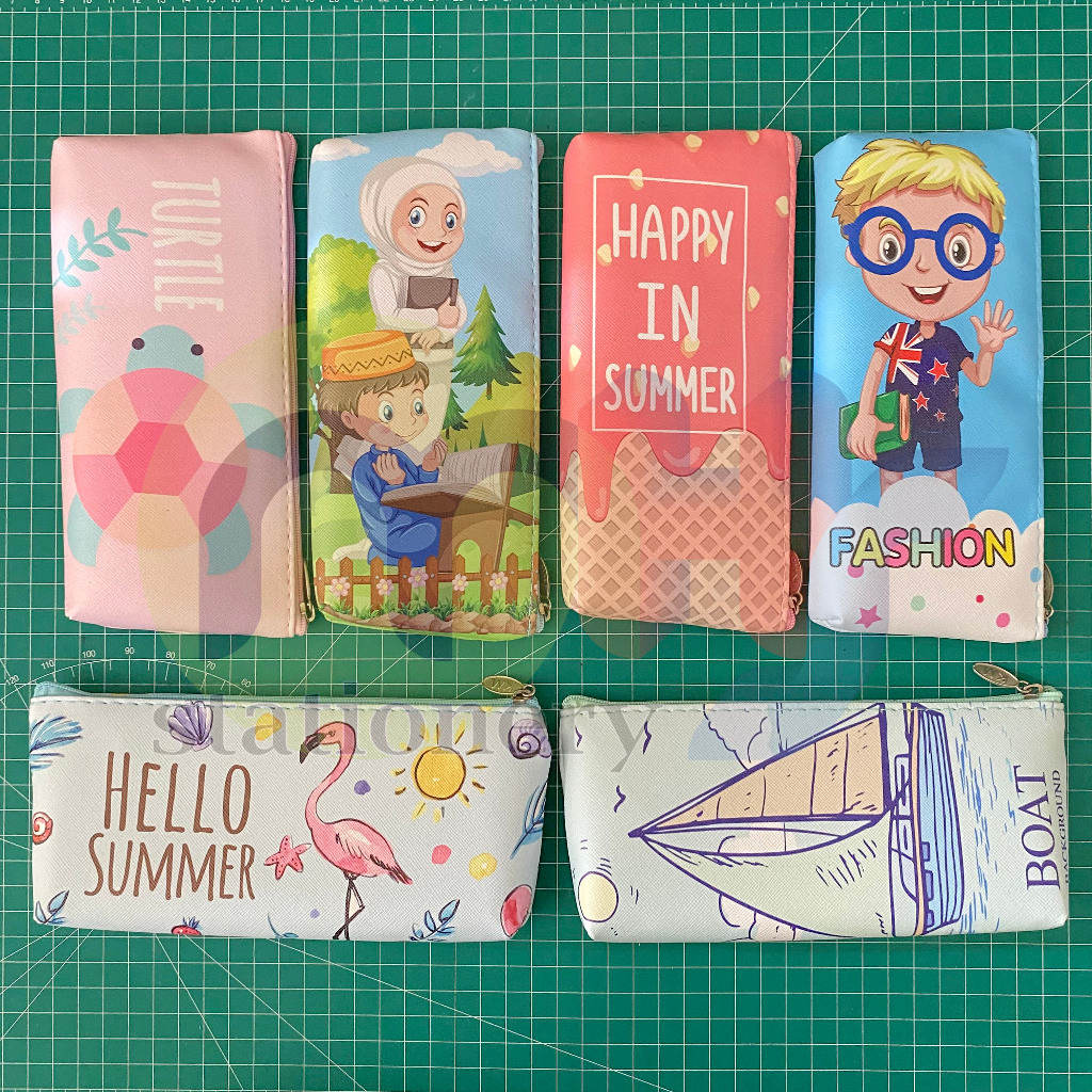 

Pencil Case Kotak Tempat Pensil Tepak Lepak Kain Dompet Pouch Simple aesthetic Lucu unik kanvas