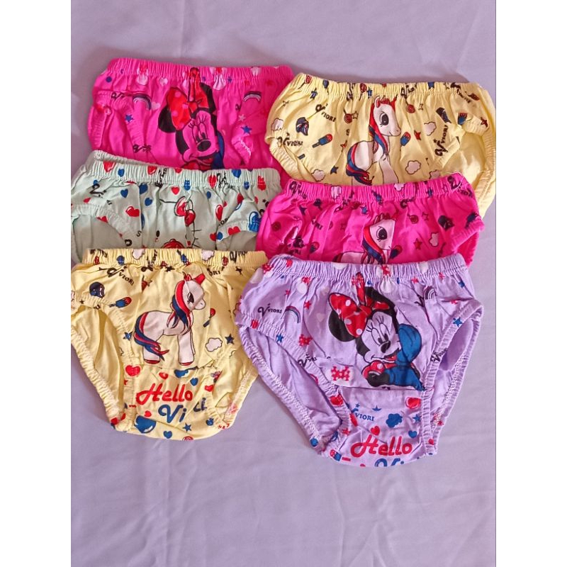 Celana Dalam Anak Perempuan Celana Dalam Anak Karakter 1-6 Tahun 12 pcs