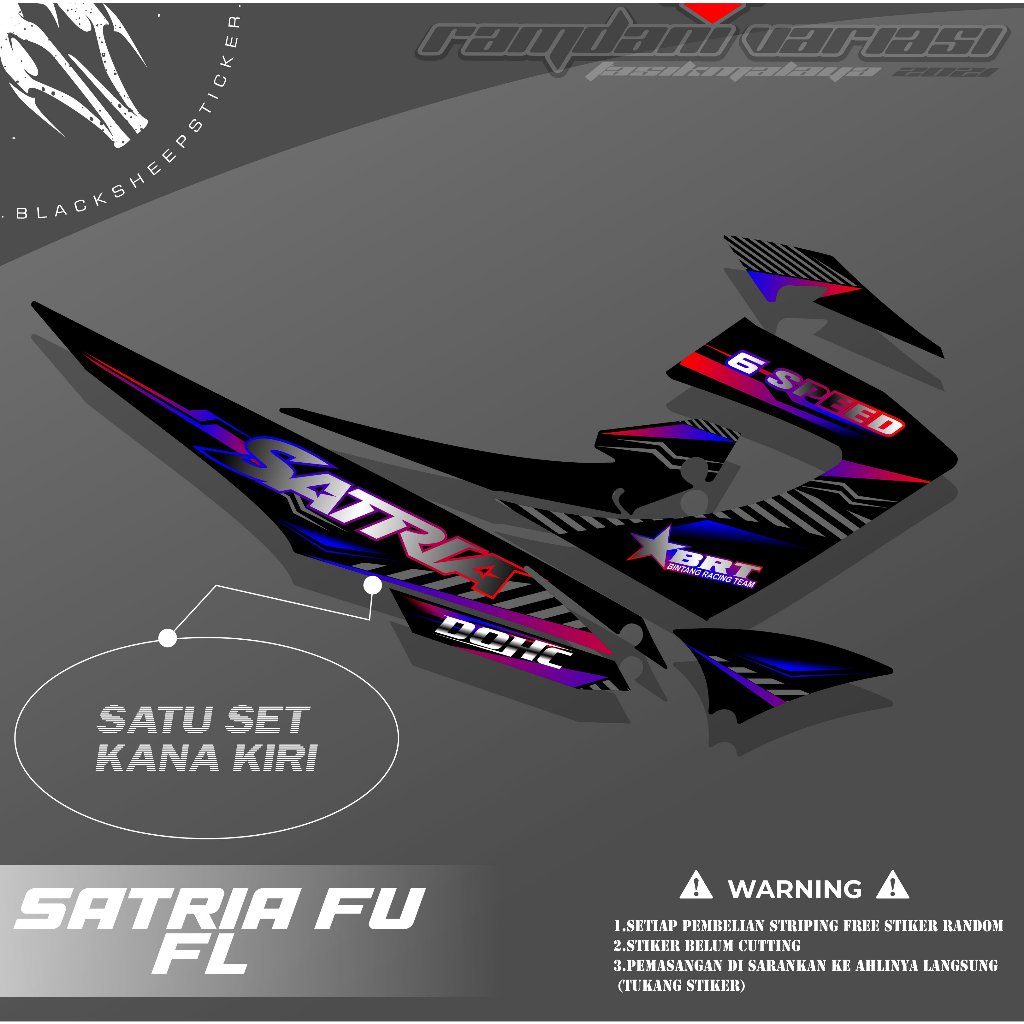 STRIPING SATRIA FU FACELIFT - STRIPING FU FL - STIKER STRIPING VARIASI SATRIA FU 2014-2015