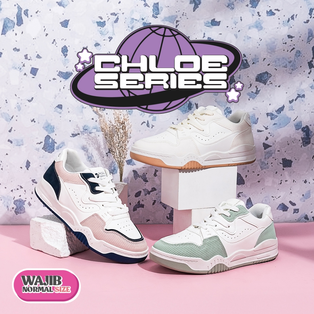 Awet Arvus Chloe Sepatu Fashion Sneakers Wanita Cream / Sage / Mocca