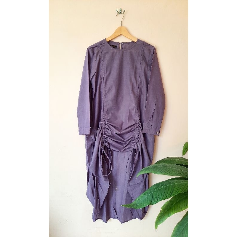 [PRELOVED] Baju/Atasan/Tunik Tali Serut Dark Purple Esemel