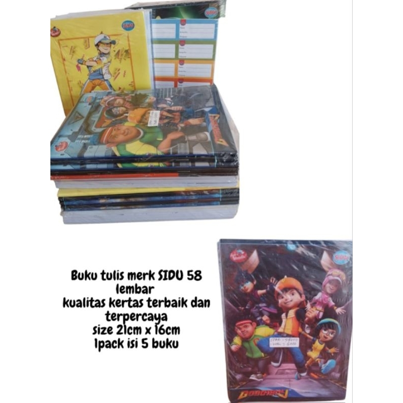 

Buku tulis SIDU 58 lembar/ BUKU TULIS SINAR DUNIA / buku tulis sekolah/ buku catatak, 1pack isi 5 buku