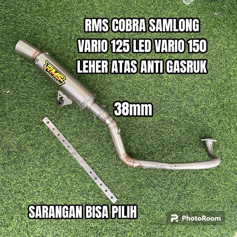 Knalpot vario 125 led vario 150 cobra samlong rms inlet 38 leher anti gasruk sarangan full setengah 
