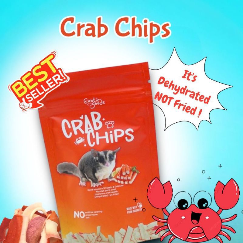 EXOTICGOODS CRAB CHIPS 20gr SNACK KEPITING CRAB STICK SNACK SUGAR GLIDER CEMILAN HAMSTER KEPITING