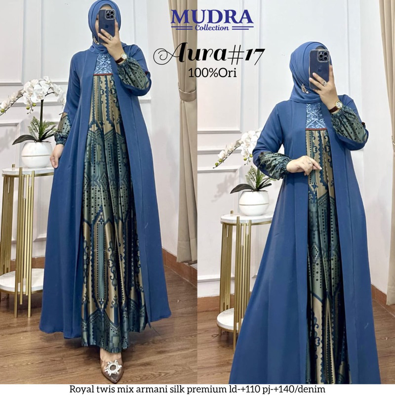 Dress aura#17 dress kondangan gamis royal twist mix armany mewah ori mudra