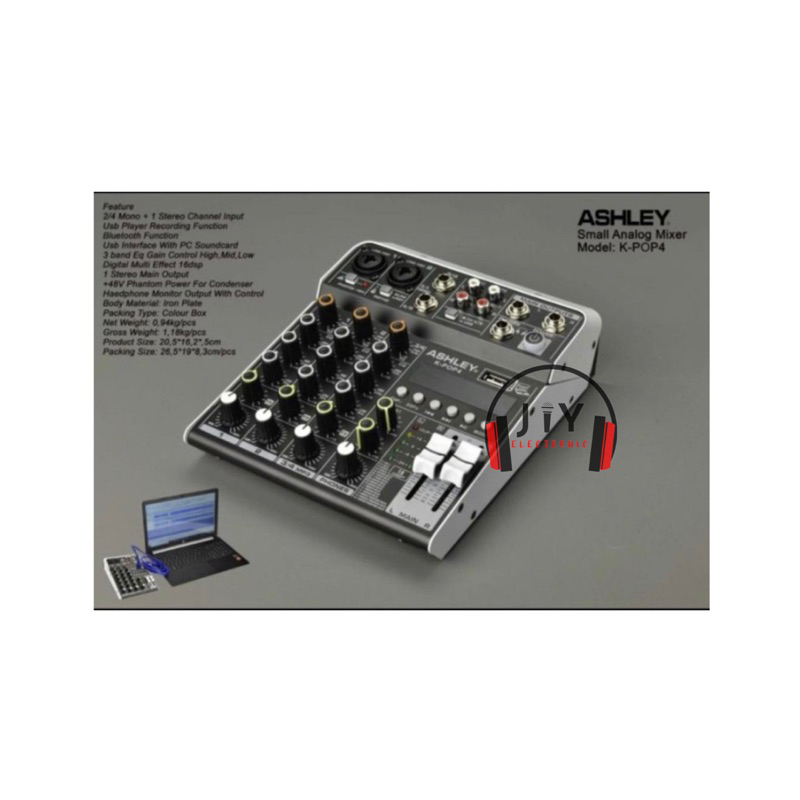 Audio Mixer 4 Channel Ashley K-Pop4 Kpop4 K Pop4 K Pop 4 Original