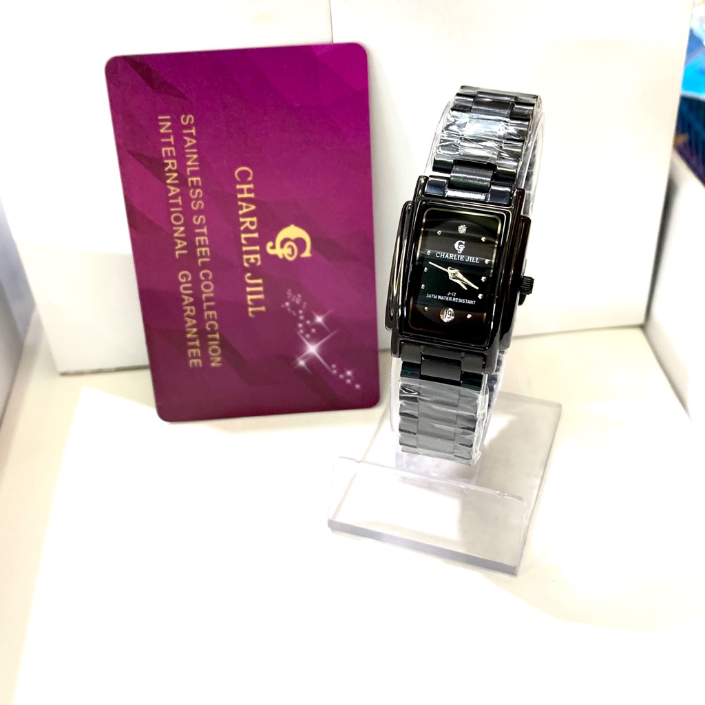 Jam Tangan Wanita CHARLIE JILL Original Anti Air Tanggal Aktiv Stainless steel Warna Tidak Luntur