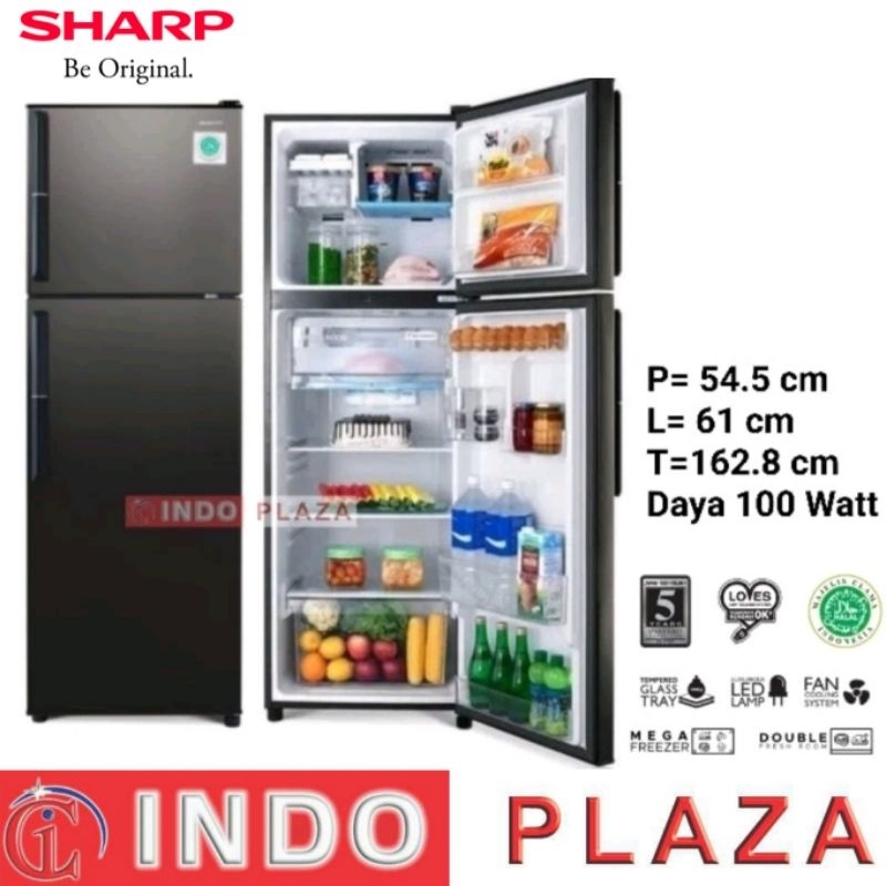 KULKAS SHARP 2 PINTU SJ-326GC-SD/SR GAGANG PINTU