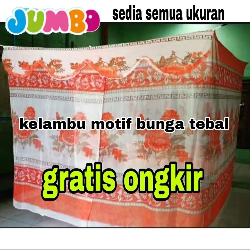 kelambu motif bunga terbaru ukuran jumbo 200x200