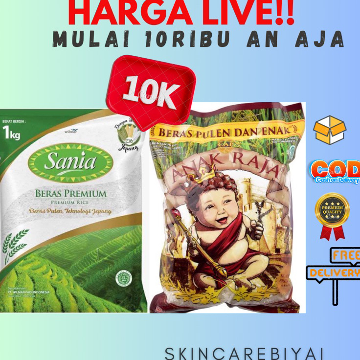 

DFVK0564 BERAS PREMIUM BERAS PULEN 1KG / beras anak raja; sania; opung