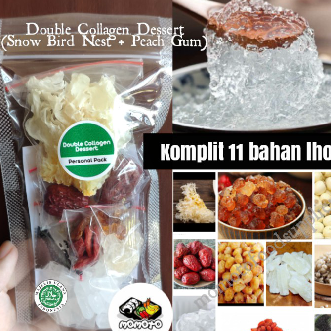 

MCBP7648 (TERMURAH!) Double Collagen Dessert Personal Snow Bird Nest Peach Gum lengkap 11 bahan