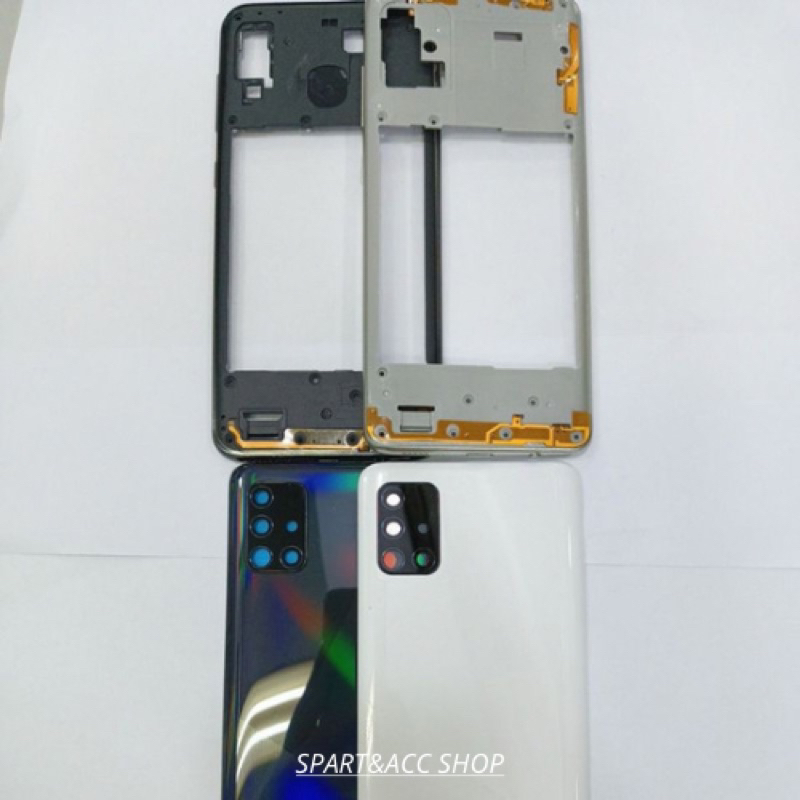 BACKDOOR BACK COVER+TULANG BEZEL+KACA KAMERA SAMSUNG A51 ORIGINAL