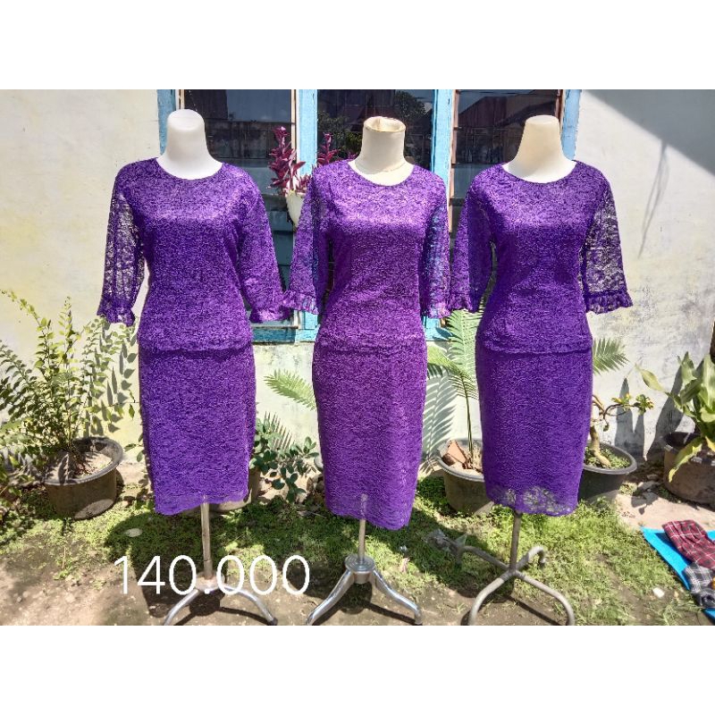 rok dan atasan full brokat