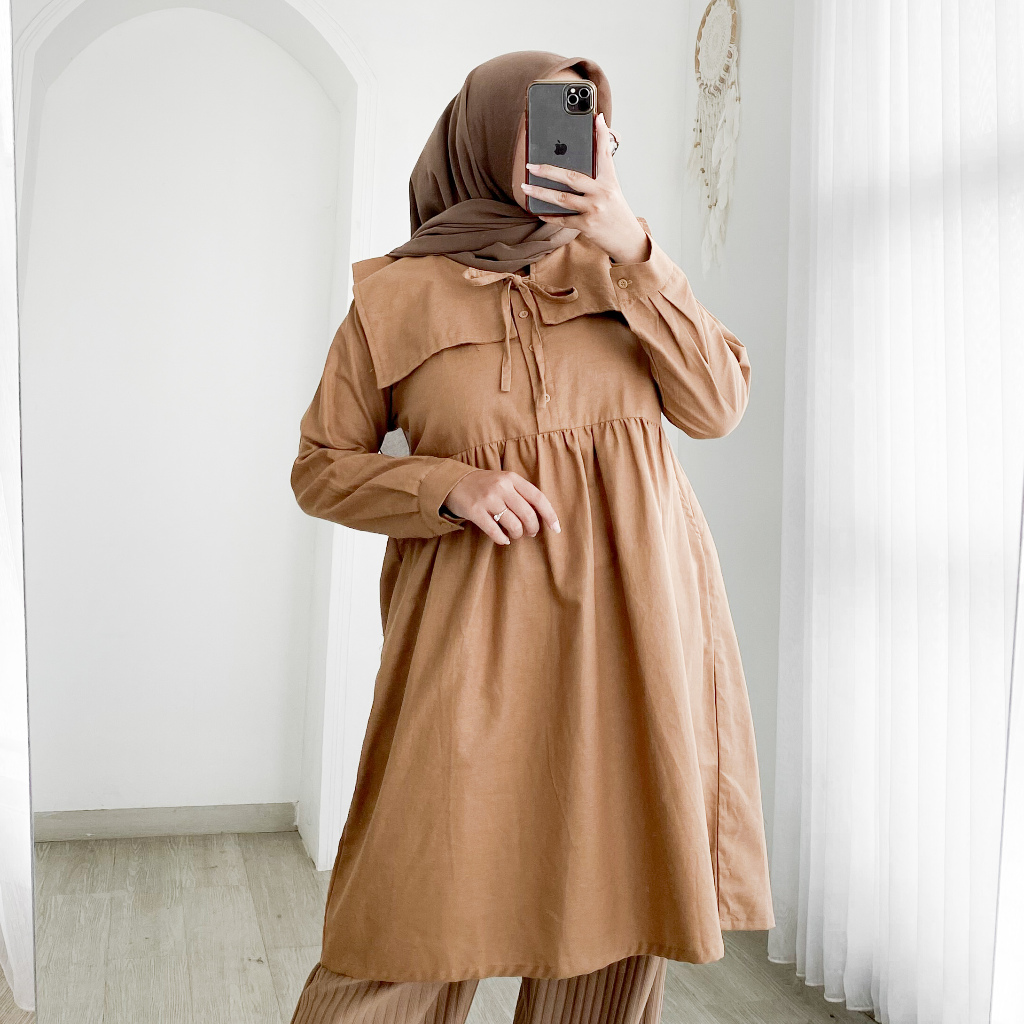 RAYA TUNIK - FLOTTILICIOUS / TUNIK POLOS / BAJU MUSLIM / KOREAN STYLE / FASHION OUTFIT / OOTD HIJAB 