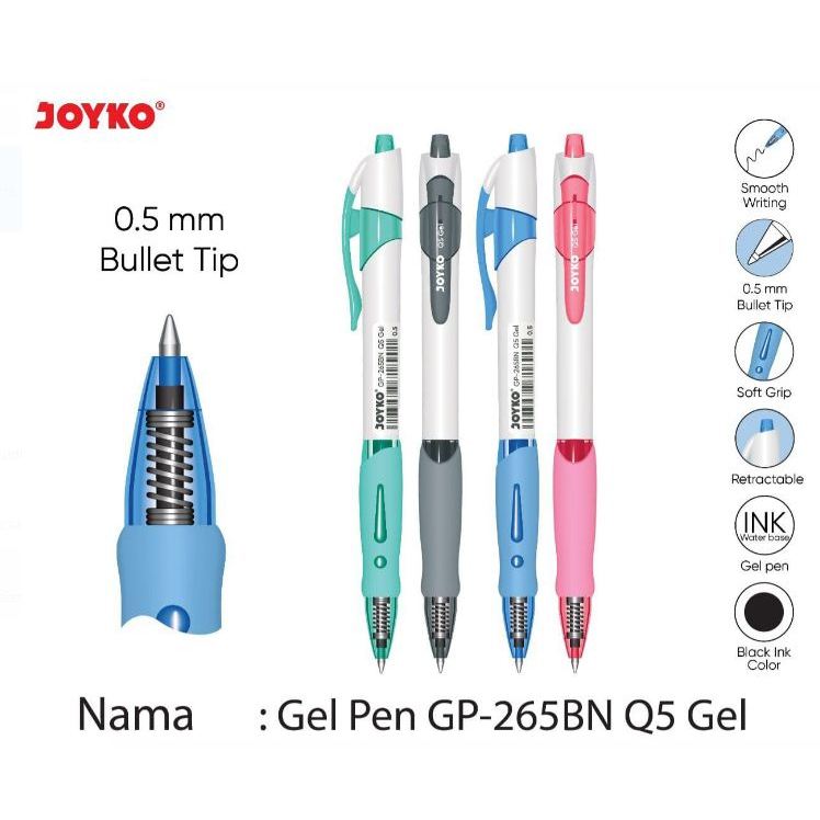 

Joyko Ballpen GP-265BN Q5 Gel Black/Hitam