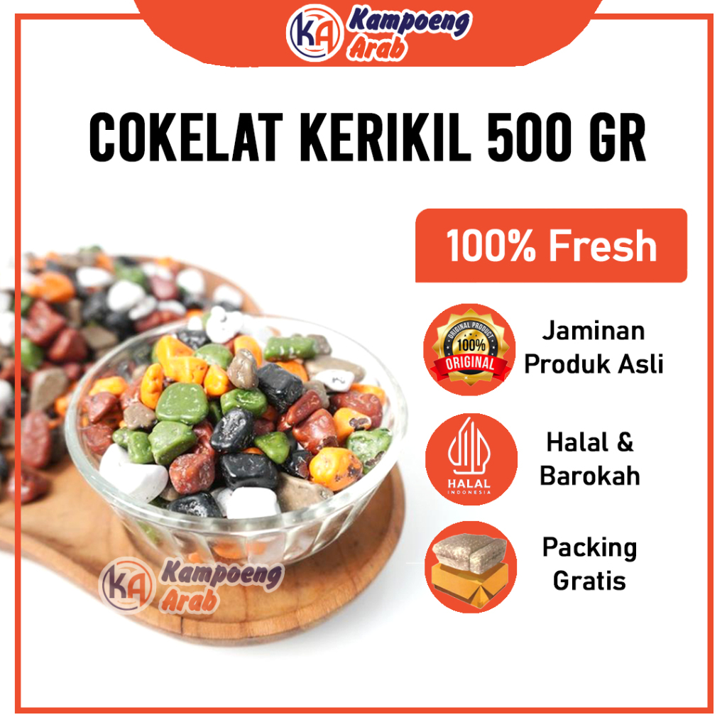 

Cokelat Kerikil Premium Kemasan 500Gr Khas Arab Mood Booster Cemilan dirumah oleh-oleh Haji dan Umroh