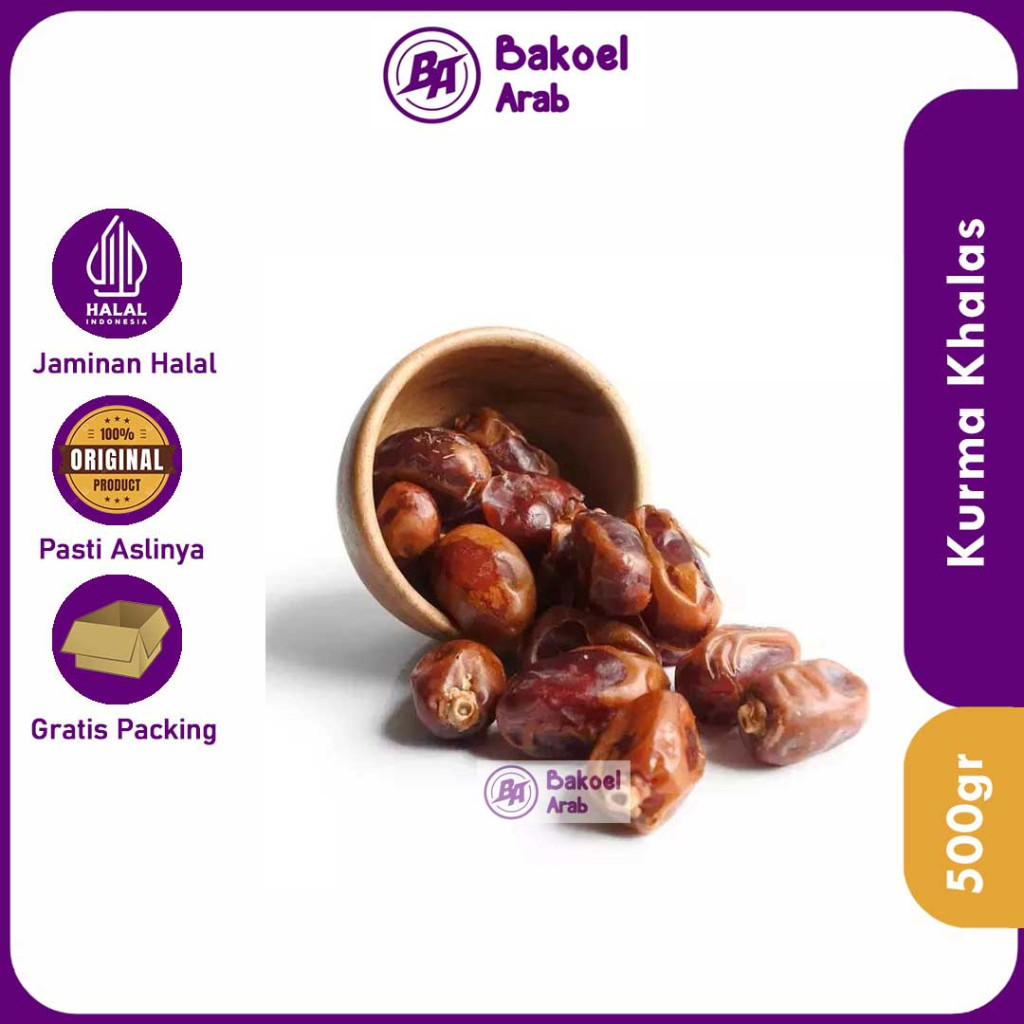 

Kurma Al Saad KHALAS 500gr Premium Asli Halal Arab Saudi Manis MPASI Booster Nabeez Legit Madu Mesir Sukari Oleh Oleh Haji Umroh