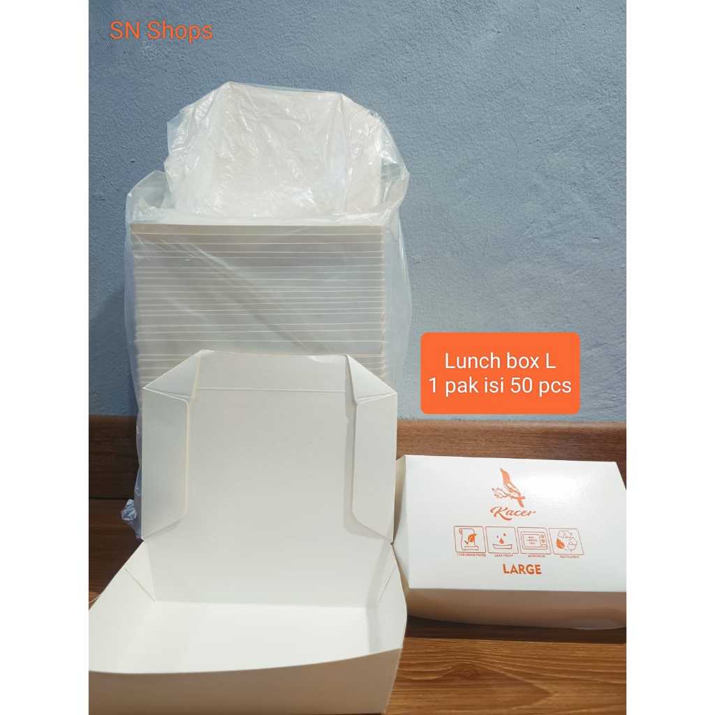 

Paperlunch box KACER/DK polos ukuran L isi 50 pcs ( large )