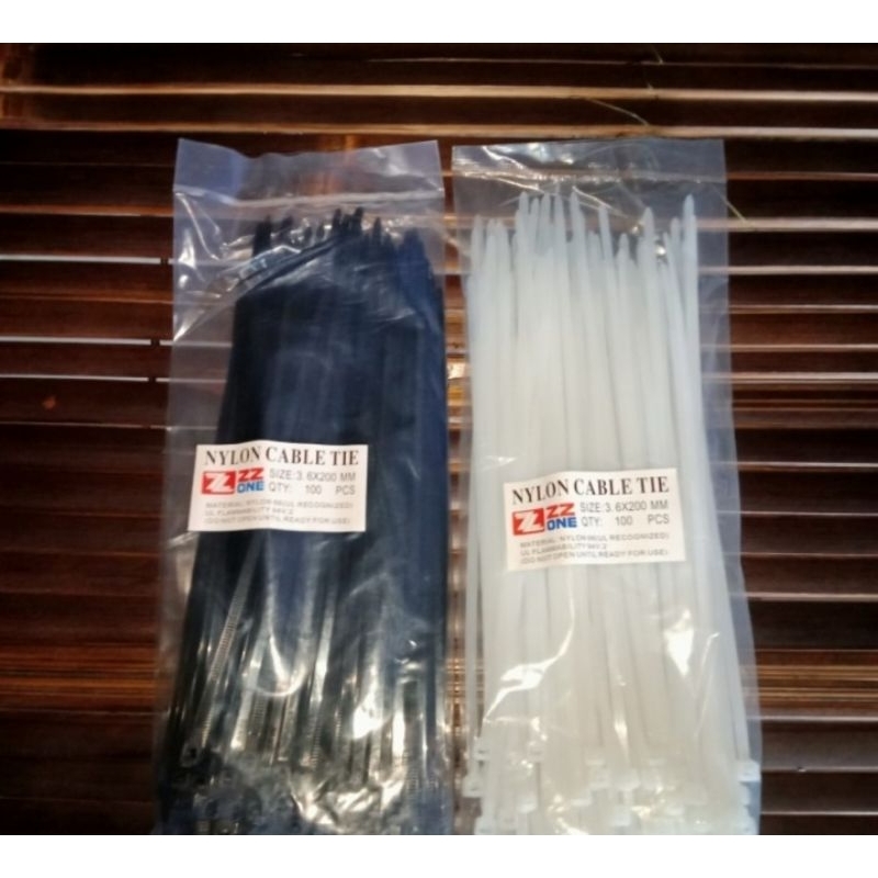 

cable tie 3,6x200 mm x 100 pcs hitam dan putih harga sama