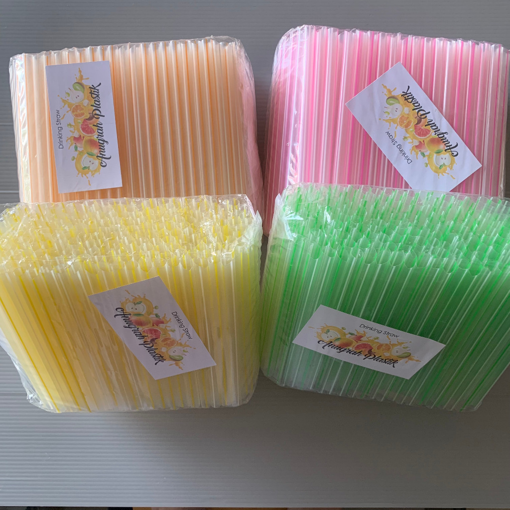 Anugrah Plastik Sedotan Pop Ice atau Sedotan bubble Warna Warni