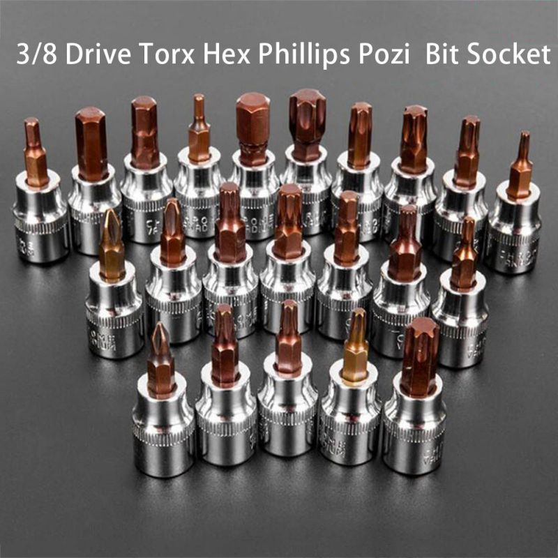 Set 6pcs Mata Kunci Shock Torx Bintang Drive 1/4 inch Mata hexagonal Hex Bit Socket