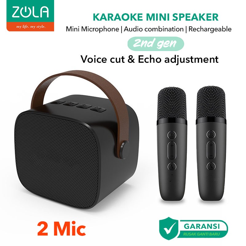 Zola Speaker Microphone Karaoke Set Bluetooth Mini Portable Full bass