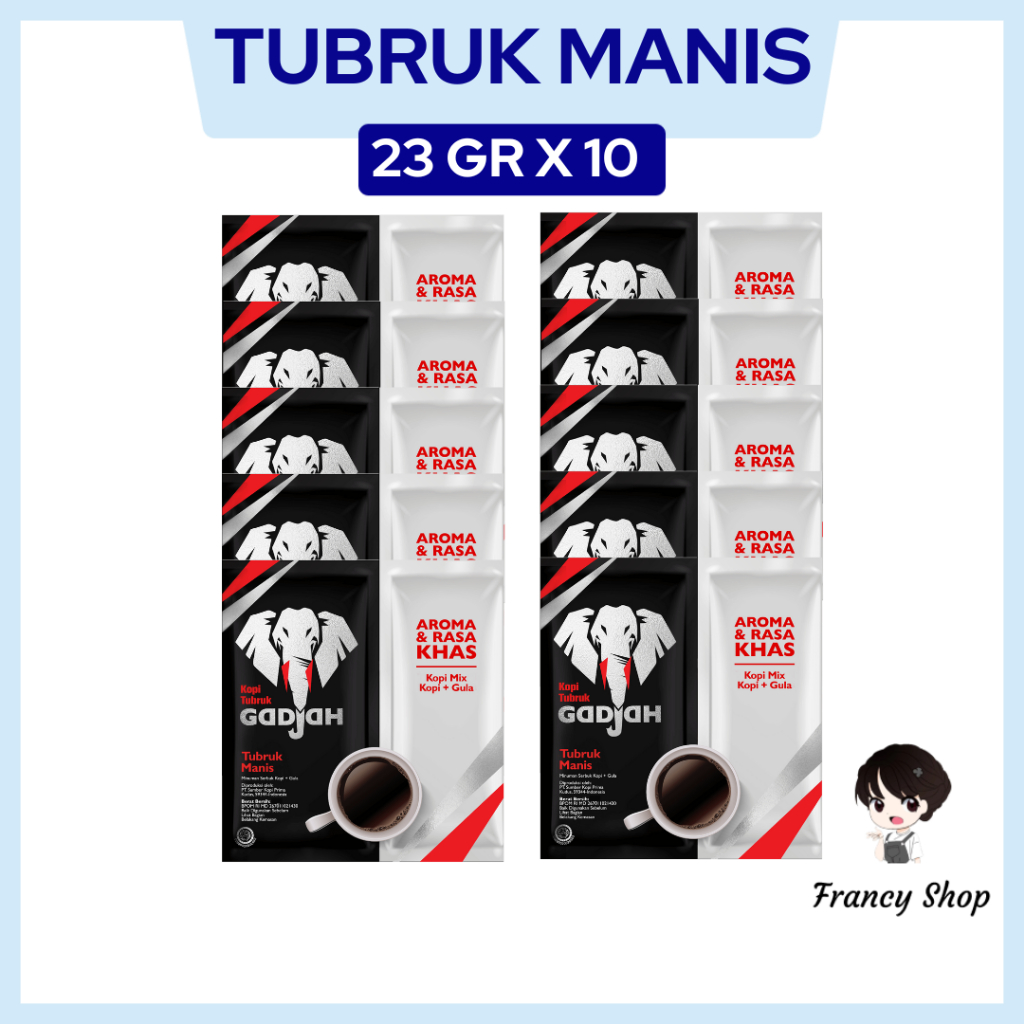 

Paket Murah Kopi Tubruk Gadjah Manis Sachet Renceng 23 gr x10