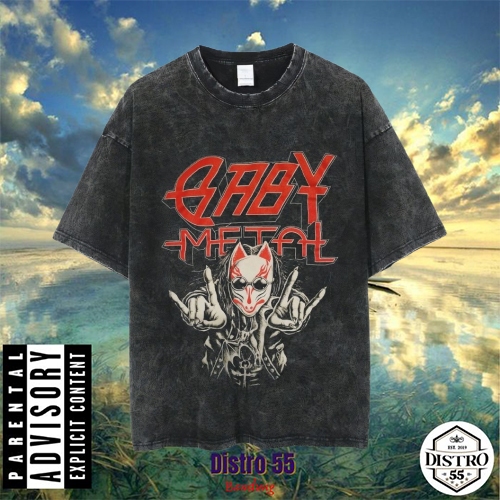 KAOS BABY METAL / METAL KINGDOM / WASHED OVERSIZE / DISTRO 55 BANDUNG / BLACK TSHIRT / OVERSIZE CUT 