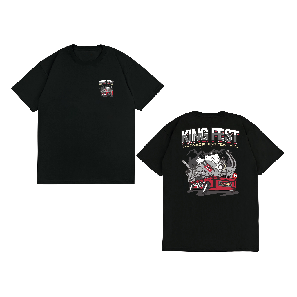 T-Shirt Baju Kaos Tangan Pendek Motor King Event KingFest 3 Kontes Dua Tak