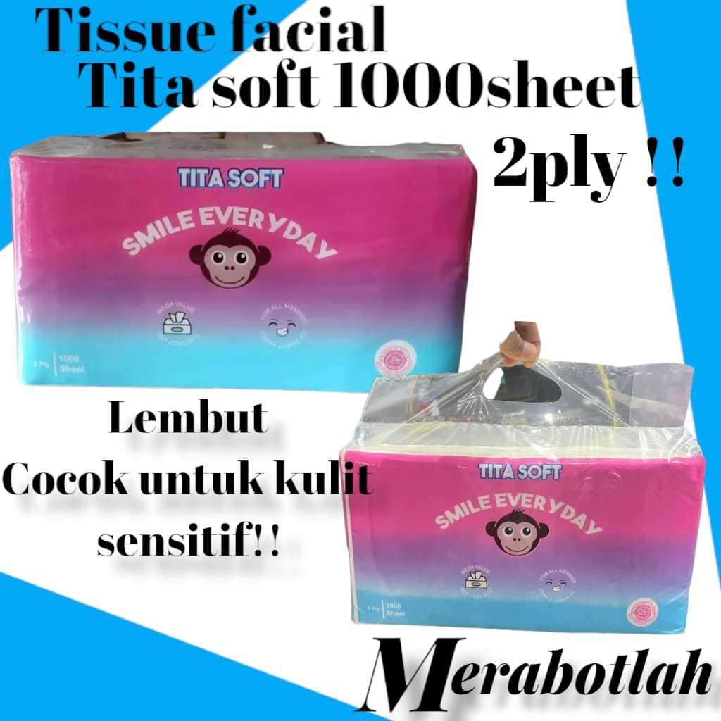 tisu tita soft 1000 lembar tisu wajah tita 1000 sheet tissue wajah Tisu TITA SOFT 1000 SHEET - Tisu 