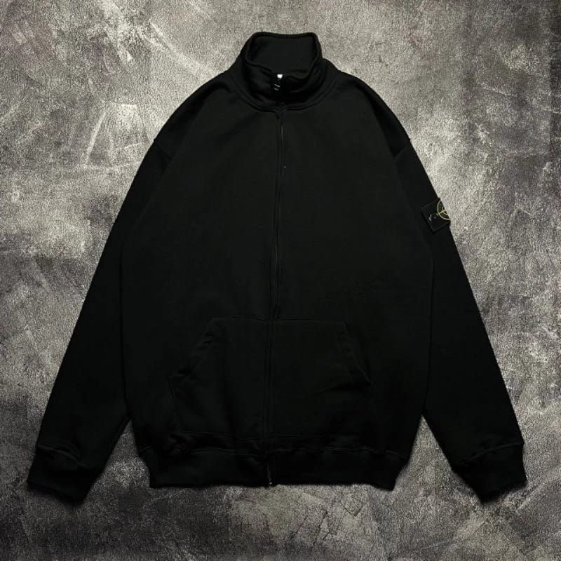 JAKET TRACKTOP STONE ISLAND HITAM