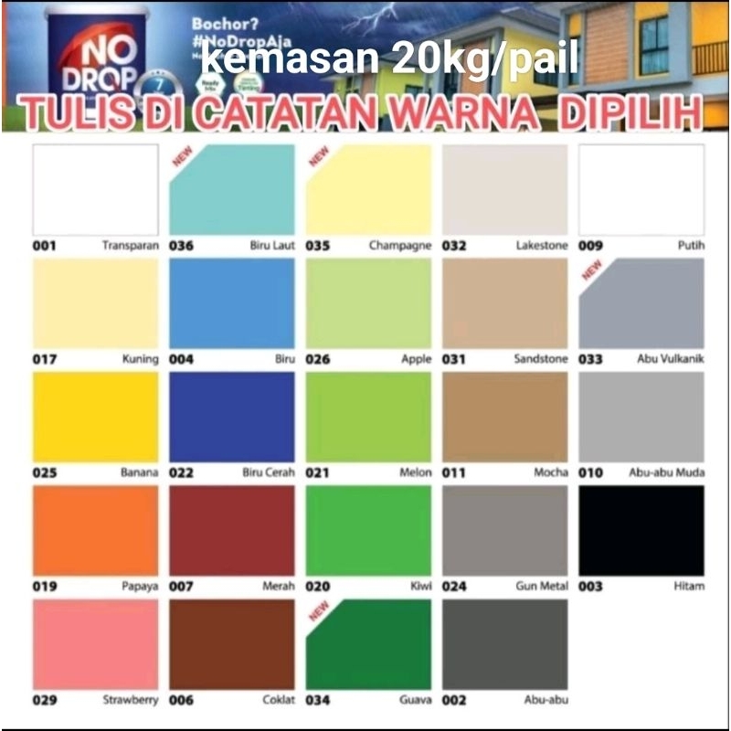 no drop cat anti bocor 20kg,cat anti bocor nodrop 20kg,no drop anti bocor 20kg,cat pelapis anti boco