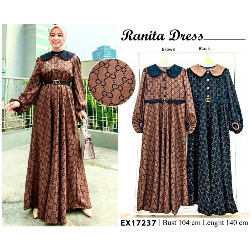 (LABEL EXTU) ranita gamis dress gucci belt 17237 GAMIS