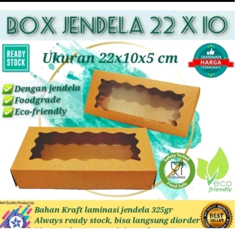 

BOX BROWNIES/KUE/ROTI UK 22X10X5(Harga/10 LEMBAR)p